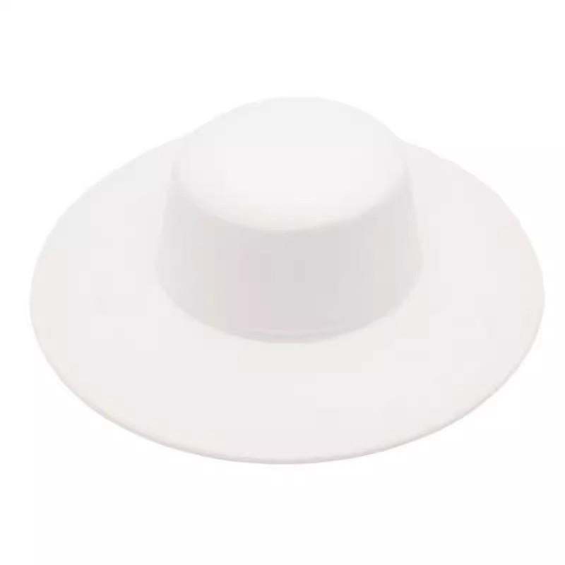 

Женская шерстяная федора во французском стиле Хепберн - Универсальная плоская тулья, широкие поля для осени и зимы One Size 57cm