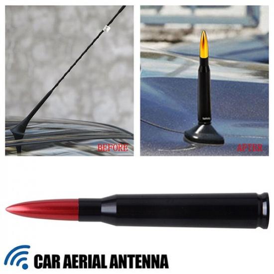Red BULLET ANTENNA 50 CAL CALIBER For CHEVY GMC TRUCK SUV SILVERADO SIERRA