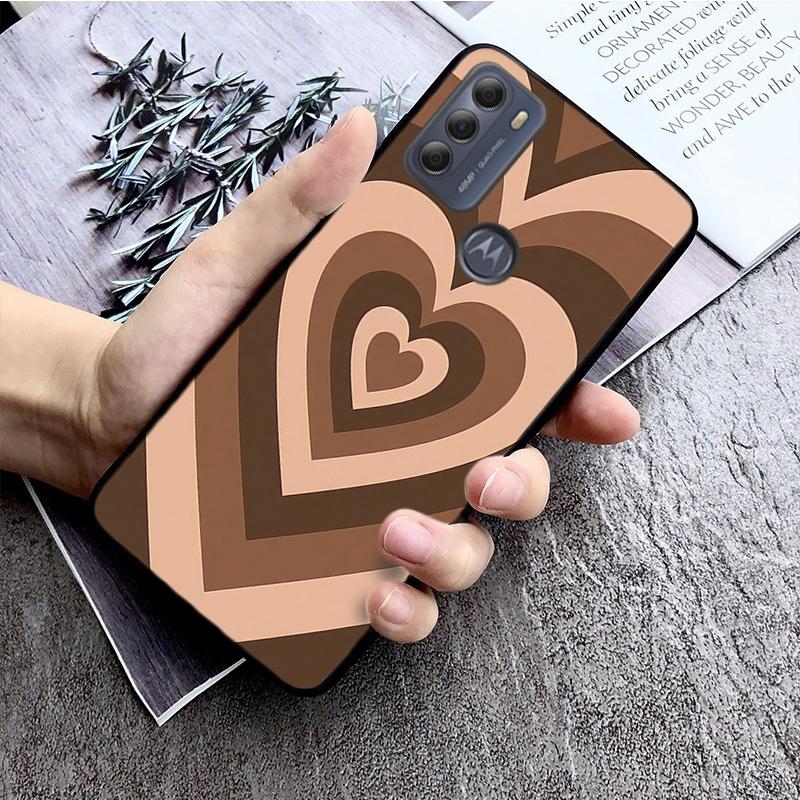 Latte Love Kaffe Hjerte Deksel for Motorola Moto Edge 20 Edge 20 Lite E7 Power E40 E20 One Action G10 G Play G22 G52 G60 E32 G8