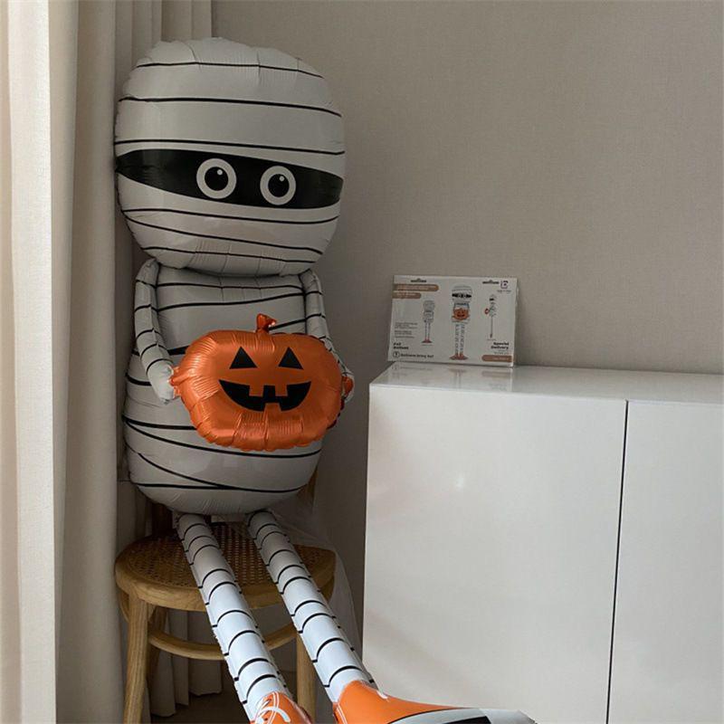 Extra Large Halloween Spider & Pumpkin Decor with Mummy Balloons for Shopping Malls, Kindergartens, Bars