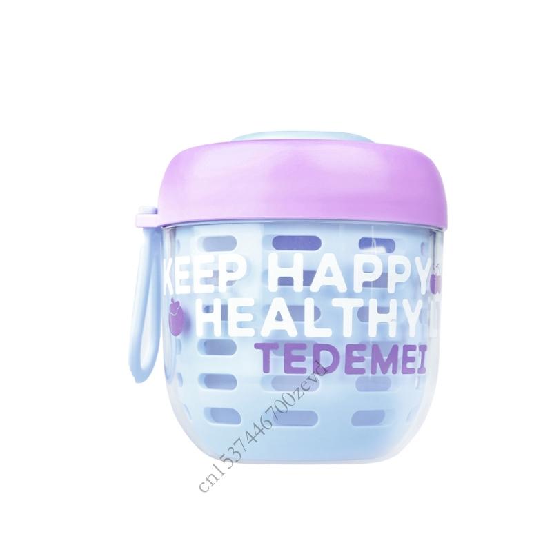 Leak Proof Portable Fruit Cup With Fork Transparent Meal Preparation Container Outdoor Commuting Lunch Box P9YB
