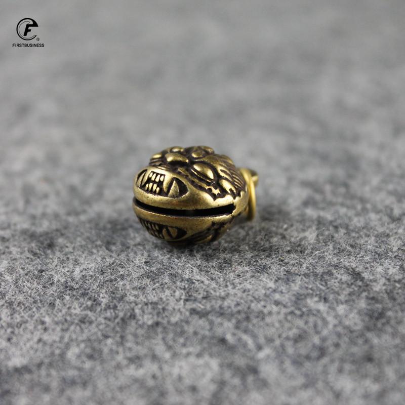 Vintage Antirust Brass Bell Good Luck Tinkle Bell Mini Portable KeyChain Home Office Decoration Toy Gift Pendant For Pet Animal