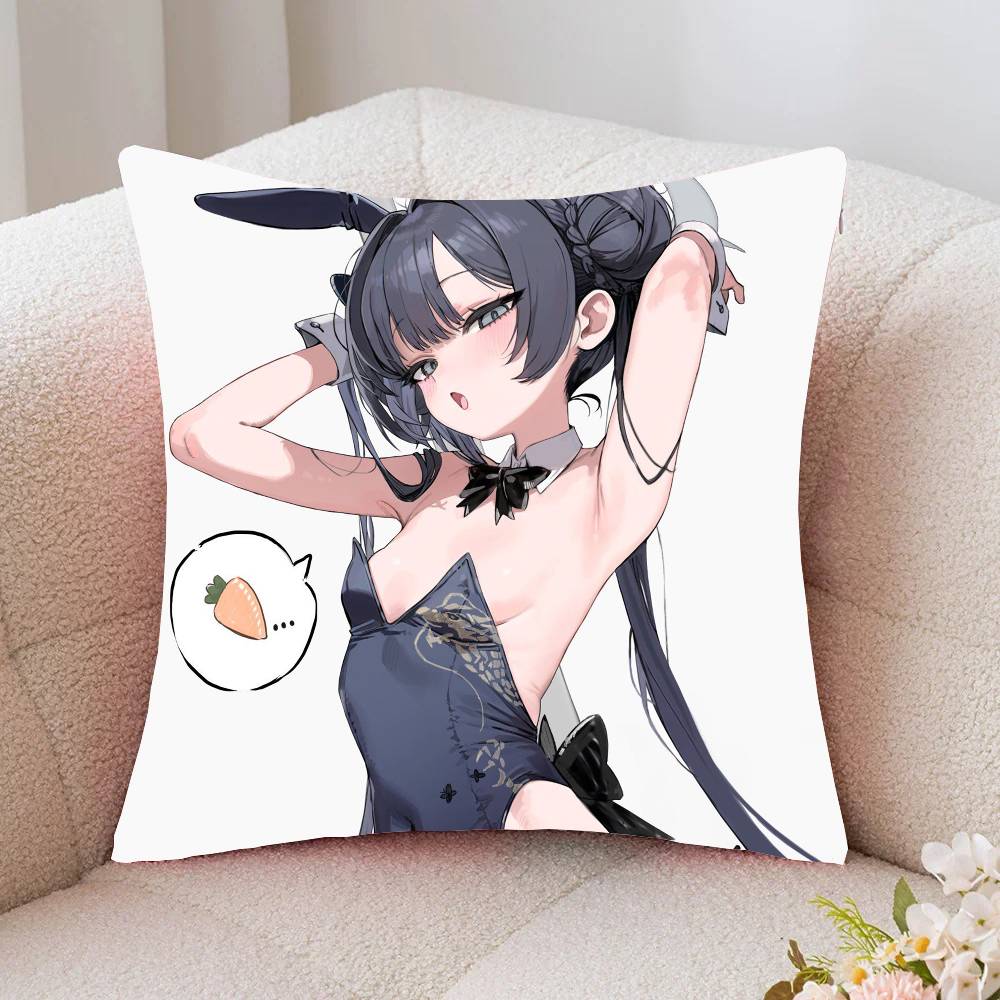 Kisaki Anime Games Blue Archive Pillow Case Fashion Square Pillowcase Bedroom Sofa Room Ins Decoration Leisure