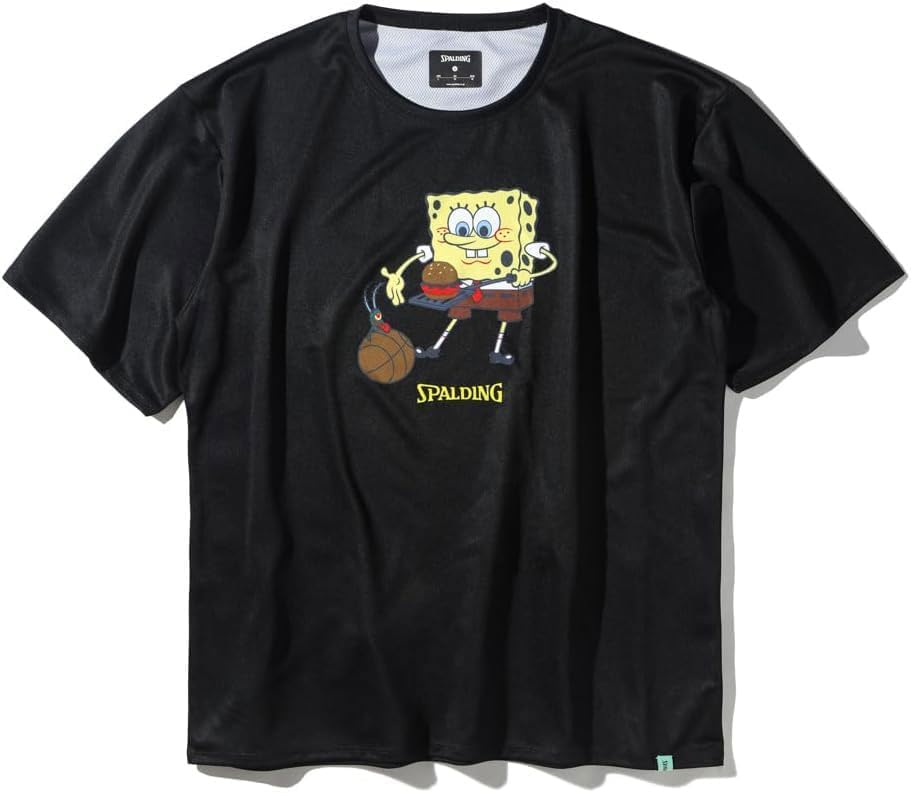 SPALDING SpongeBob SquarePants Clubby Party T-Shirt, Black, Size L, SMT25050S