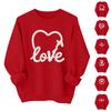 Valentinsdagströjor för kvinnor Kärlekshjärta Grafisk Pullover Rundhalsad Långärmad Topp Valentinsdagströja