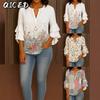 Women's Fashion Casual  3/4 Sleeves V Neck Blouses & Shirts