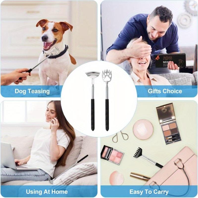 Professional 15-Prong & Paw Grip Massage Set – Textured Stainless Steel Back Scratcher and Pet Cleaning Brush, Ergonomic Dual