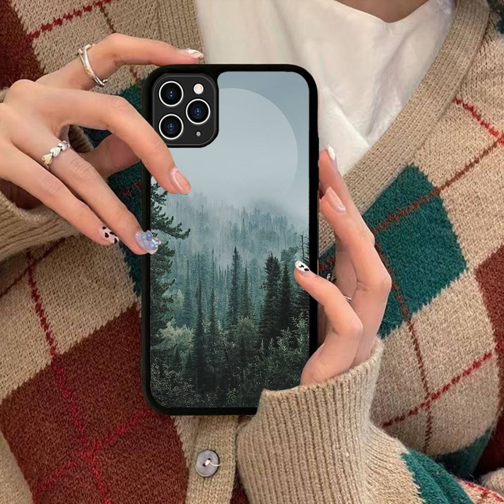 Mountain Forest Phone Case Wireless Charging PC+TPU For IPhone 11 12 13 14 15 16 17 Pro Max Plus Case