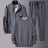 Men's Plus Size Casual Sports Suit - Spring/Autumn Jacket & Pants Set for Middle-Aged and Elderly