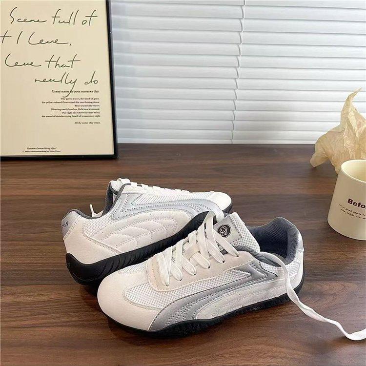 Mesh Platform German Training Shoes Women's 2025 Summer New Casual Shoes Retro Heightening Breathable Sports Versatile White Shoes
