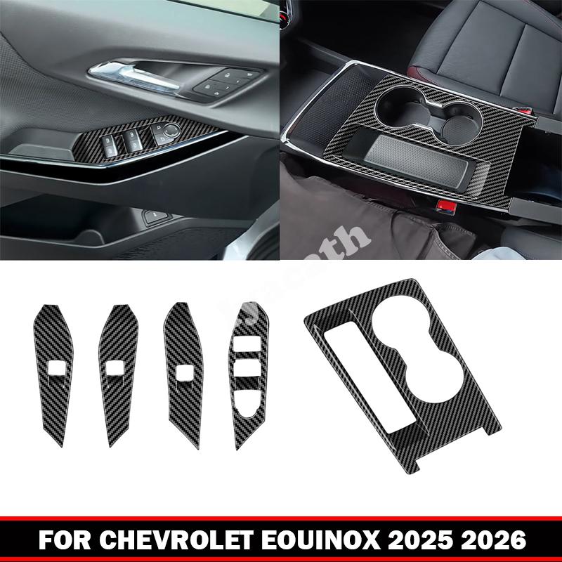 LHD For Chevrolet Equinox 2025 2026 center control gear front water cup holder cover door armrest window lift switch cover trim