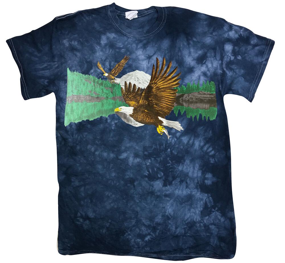 Mens Tie Dye T-shirt Bald Eagle Graphic Tee Nature Outdoors Wildlife Gifts XL