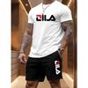 Herren Sommer Strand Sportanzug Lässig Outdoor Basketball Sport Bequem Zweiteiliges Set mit Modischem Lockerem T-Shirt und Shorts