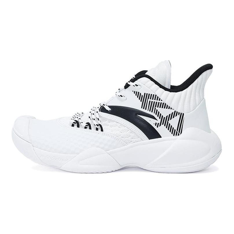 Anta Slip Resistant Abrasion Resistant Low top Basketball Shoes Men's White Black 112131616S-3