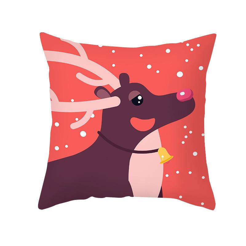 Cartoon Print Christmas Pillow Cover Office Sofa Cushion Pillow Cover Cross-border Home