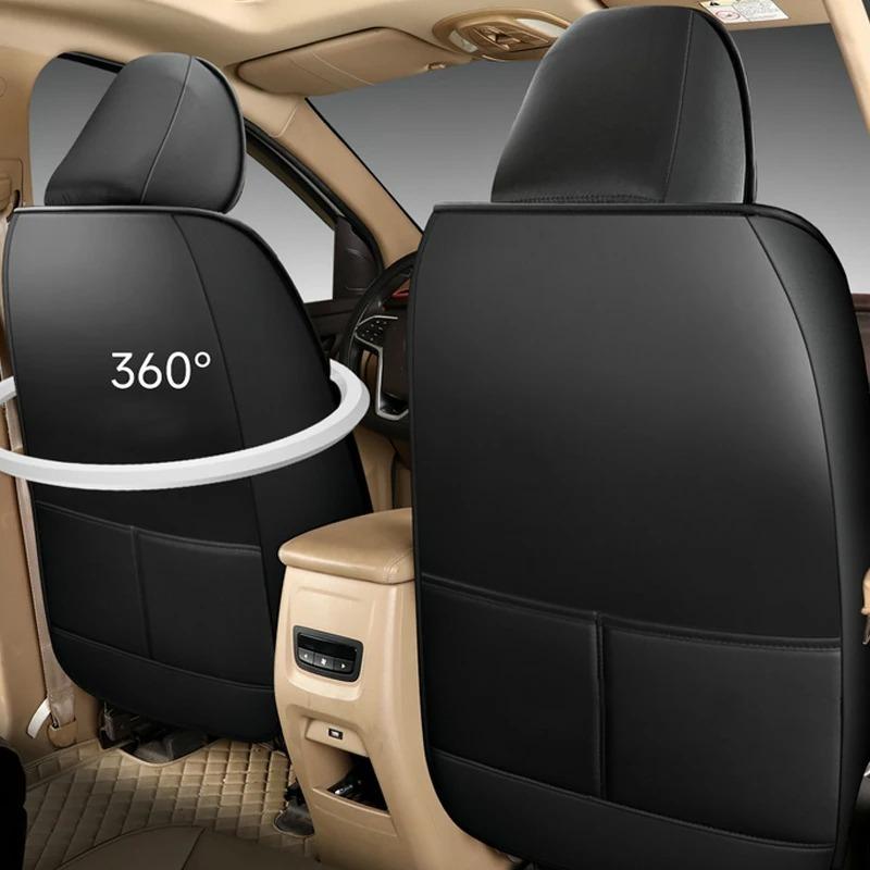 All-inclusive Fashionable Car Seat Covers with Pu Leather, 2 Pieces Suitable for Most Cars To Resist Wear and Tear and Scratches