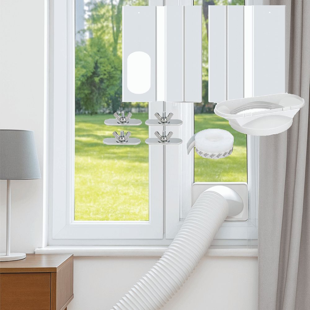 Adjustable Adaptor Air Conditioning Vent Sealing Plate Kit  Vertical/Horizontal Window