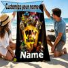Custom Name Personalized PAW Patrol Print Beach Towel, for Trip Camping Beach Party Home Decor, Birthday Gift for Family & Friends