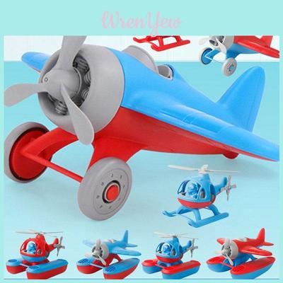 Plastic Spiral Propeller Airplane Model Toy Cartoon Beach Aircraft Wwii Fighter Plane Helicopter Red/blue