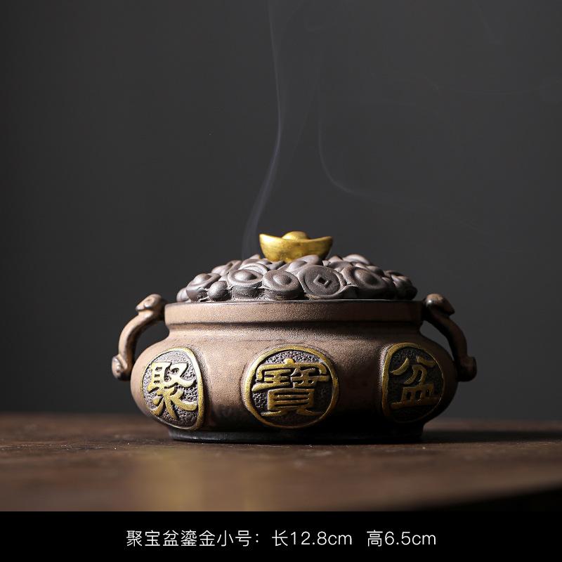 Рог изобилия Подставка для благовоний Керамика Ароматерапия Подставка для благовоний Винтажный китайский декор Дзен для медитации Подставка для спирали от комаров