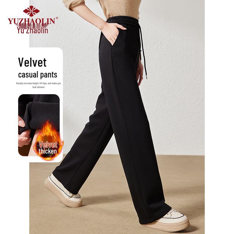Yuzhaolin Women's Fleece-Lined Straight-Leg Casual Sweatpants