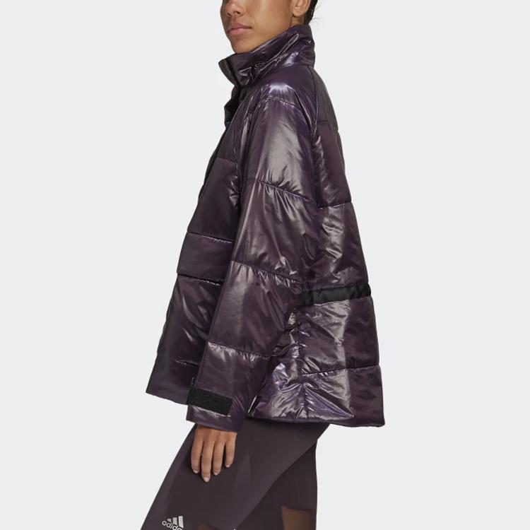 Adidas Warm Windproof Sports Stand Collar Cotton Jacket Unisex Jacket Purple FT2550