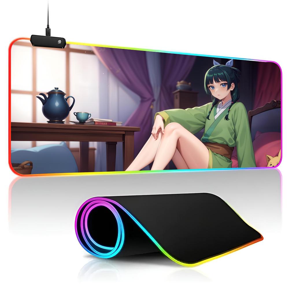 The Apothecary Diaries Mouse Pad game RPG 40x90cm Mouse Mat Gaming Mousepads LED Keyboard Mats Luminous Desk Pads Mouse Pad For
