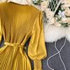 Vestido plisado francés de primavera para adelgazar - Elegante falda larga que ciñe la cintura