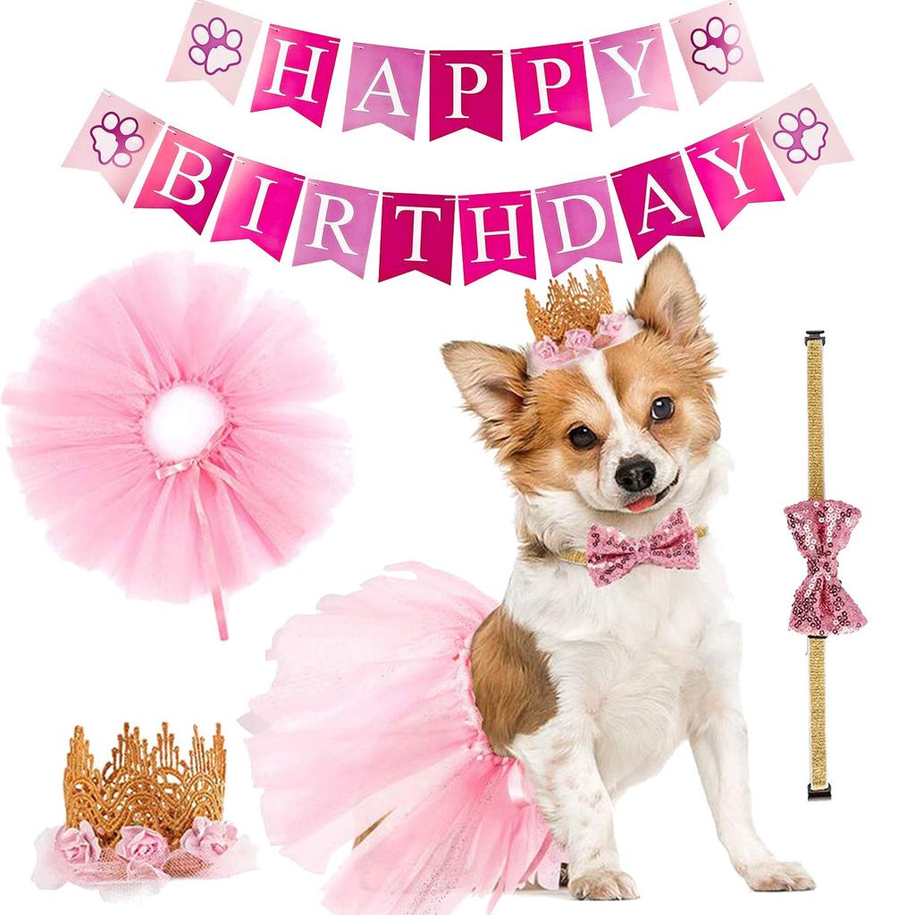 Popular Pet Birthday Party Crown Hat Dog Pet Supplies Ritual Birthday Hat Birthday Bow Bow Tie