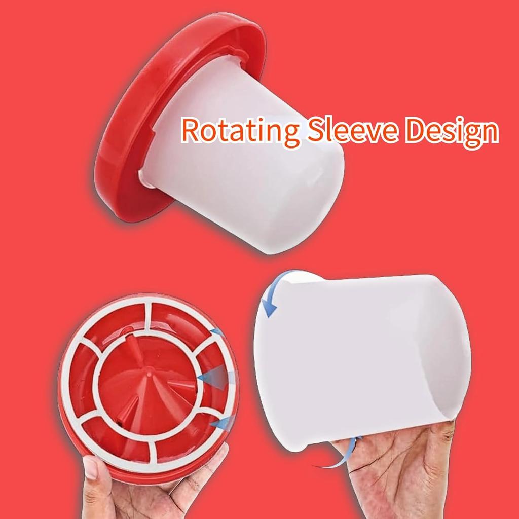 Horoper 2pcs Chick Feeder Quail Feeder and Waterer Kit Automatic Poultry Water Feeder Rotarys Sleeve Design Watering Poultry Feeder and Waterer Combo