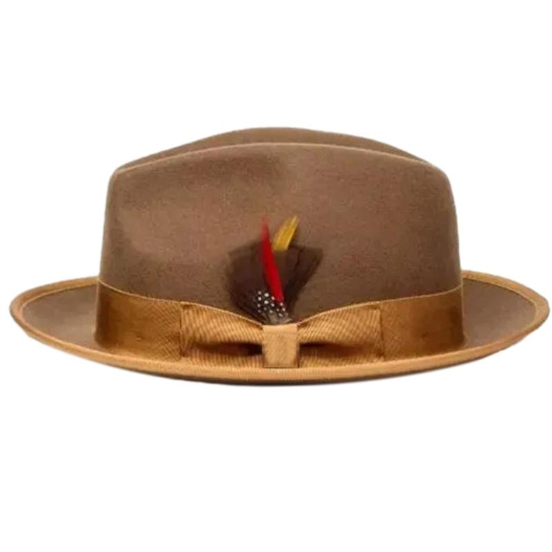 Cappello Panama Vintage Piume Cappello a Tesa Piatta Unisex Cosplay Festa Costume Cappelli Fedora