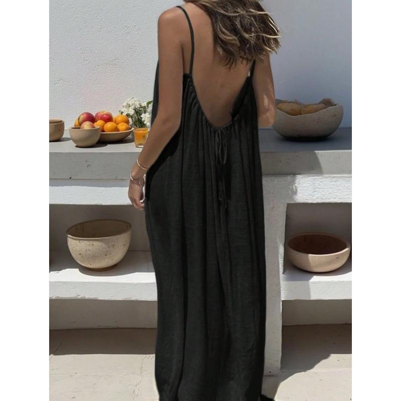 New women's suspender loose casual summer dress high-end temperament spring and summer women's clothing women's summer