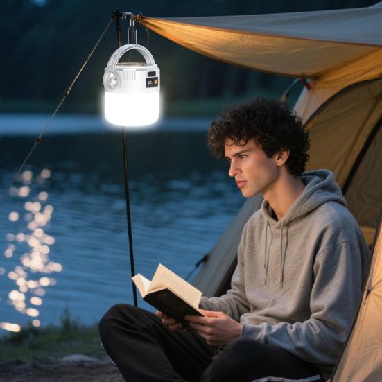 Outdoor Solar Hanging Lantern USB Rechargeable IP55 Waterproof Ultra Bright Camping Light with Hook Hiking Tent Hanging Emergency Lamp