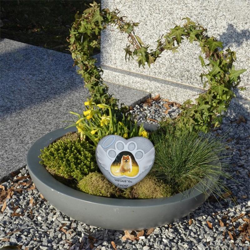 Heart Shape Memorials Pet Tombstones Weatherproofed Pet Remembrances Tombstones for Dog Cats Sympathy Gift