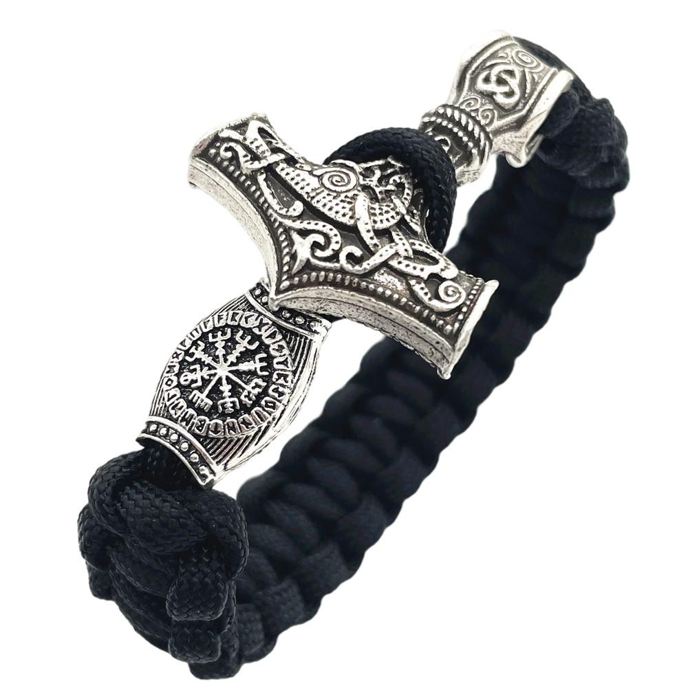 Nostalgia Thor Hammer Viking Bracelet Rune Charms Bead Jewelry For Women Men Norse Vikingo Bangle Dropship