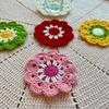 Handmade Crochet Flower Coaster Heat-Resistant Cup Mat for Mugs Glasses Soft Non-Slip Absorbent Table Protector Mat Cute Kitchen Desk