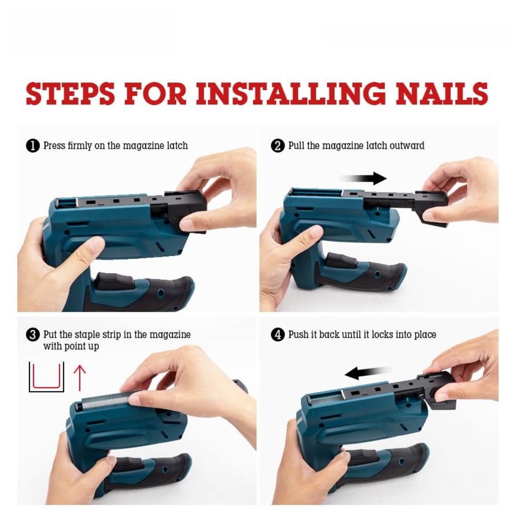 Electric Staple Gun 2 in 1 Cordless Staple Gun/Brad Nailer 4V Electric Stapler with 2000 Staples Nails Cable Staple Gun with USB Charger for Woo