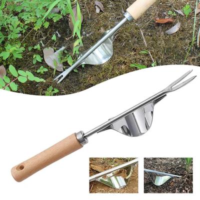 Removedor Manual de Ervas Daninhas com Garfo em V Cabo Longo Removedor de Ervas para Jardim Gramado Ferramentas para Puxar Raízes de Grama de Quintal ao Ar Livre para Soltar Solos