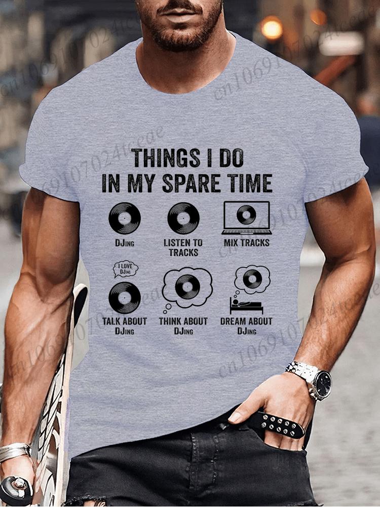 

Summer Men s Fashion Clothing Hip Hop Vinyl Record DJ Graphic Tee Shirt Men Casual Streetwear Music Lover Funny Tops T-shirt S