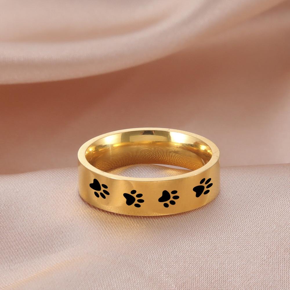 Liebhaber Titanstahl Niedliche Katzenpfoten Ringe Schmuck