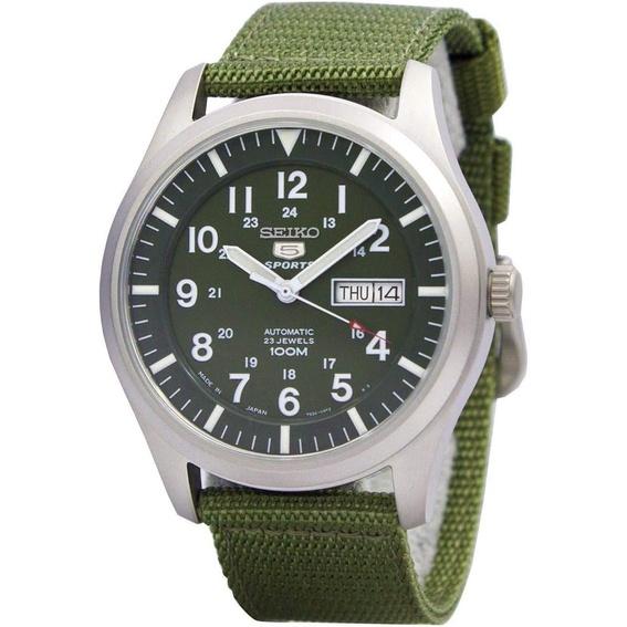 

Восстановленные мужские часы Seiko 5 Military Automatic Sports Сделано в Японии SNZG09 SNZG09J1 SNZG09J зелёный