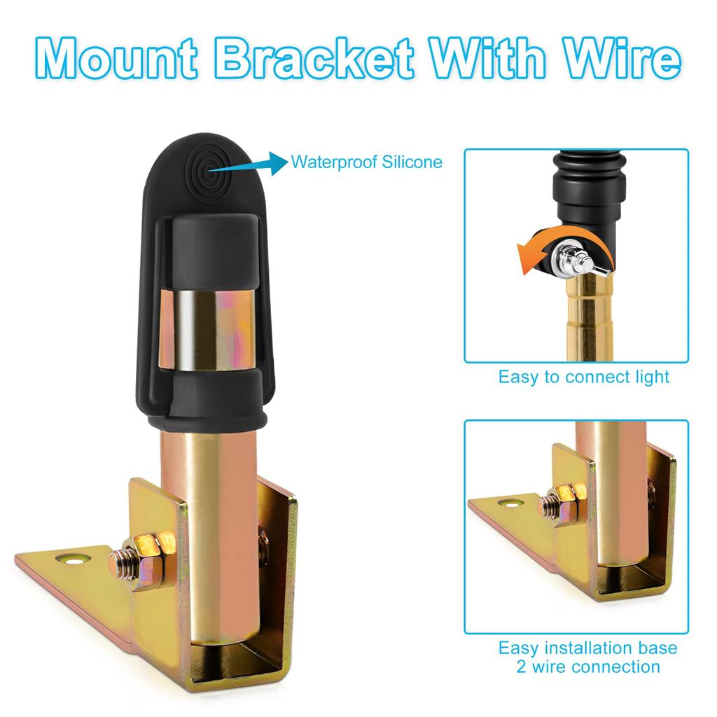 Biqing 1pc Warning Light Bracket for Forklift, Tractor, Truck, Engineering Vehicle Flashing Swivel Warning Light Mounting Hardware L Shape
