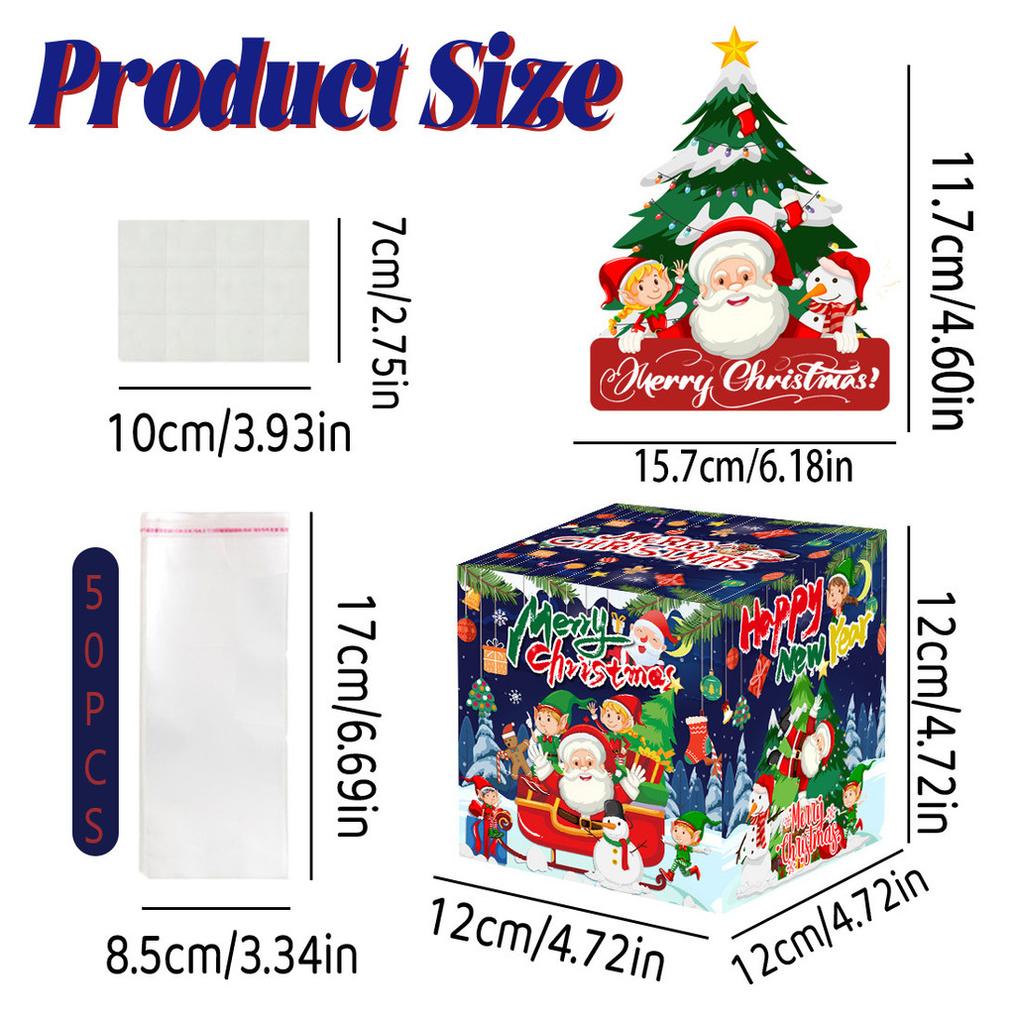 Santa Claus Elf Christmas Party Scene Decor Money Box With Construction Paper