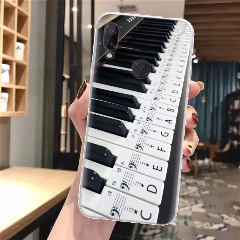 Music Piano Keyboard Silicon Phone Case For Xiaomi Redmi Note 10 9S 9 8T 8 Pro 7 5 9T Mi 12T 11T 10T 12 11 Lite 11i A3 Cover
