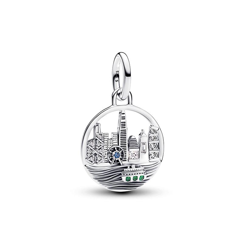 New 925 Silver Summer Coin Twelve Constellation Carving Hang Tag Charm Beads Suitable for Bracelets, Necklaces, Fashion Jewelry