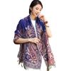2024 Ethnic-Inspired Retro Jacquard Silk Scarf for Women - Warm Autumn & Winter Shawl