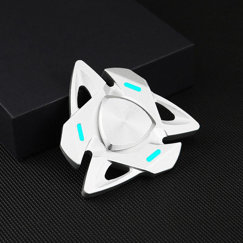 SCIONE Luminous Fingertip Gyro Aluminum Finger Gyro Metal Colorful Luminous Rotating Decompression Toy