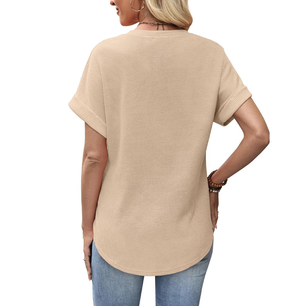 Dames Casual - Geweven Top met Korte Mouwen