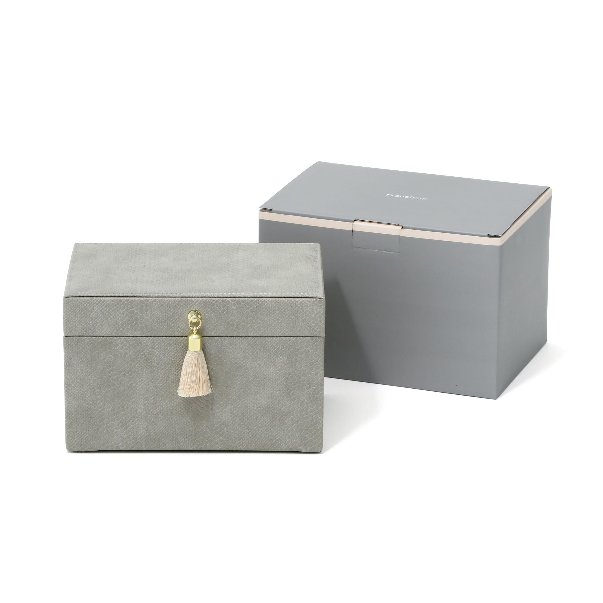

Francfranc Flavia Jewelry Box, Small, Gray