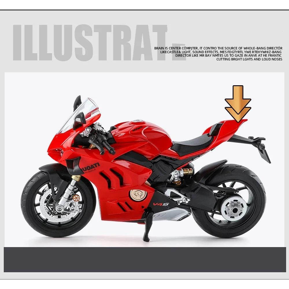 Large Size 1/9 Scale Ducatis Panigale V4S Alloy Racing Motorcycle Simulation Diecast Metal Street Motorcycle Model With Light Kid Gift